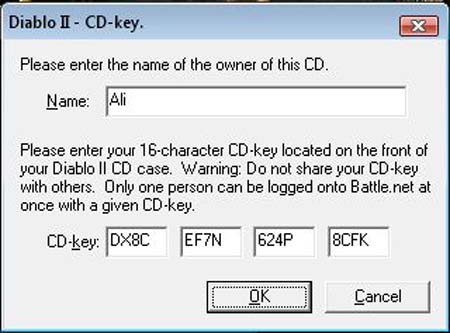 change cd key diablo 2